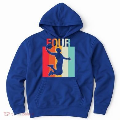 4th Birthday Basketball Two Year Old Birthday Gift Hoodie