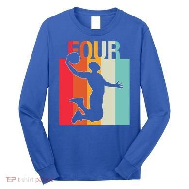 4th Birthday Basketball Two Year Old Birthday Gift Long Sleeve Shirt