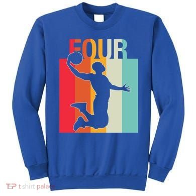4th Birthday Basketball Two Year Old Birthday Gift Sweatshirt