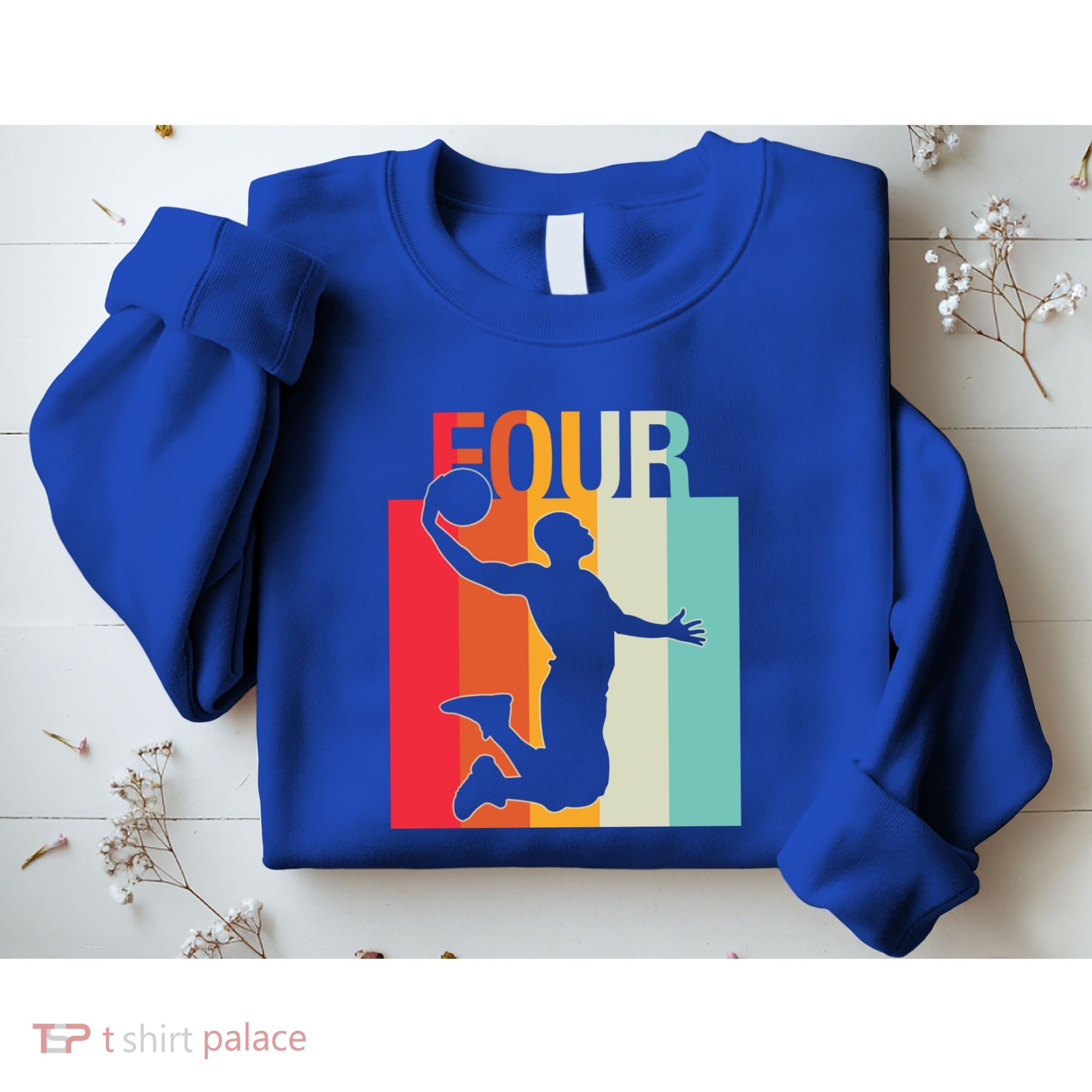 4th Birthday Basketball Two Year Old Birthday Gift Sweatshirt