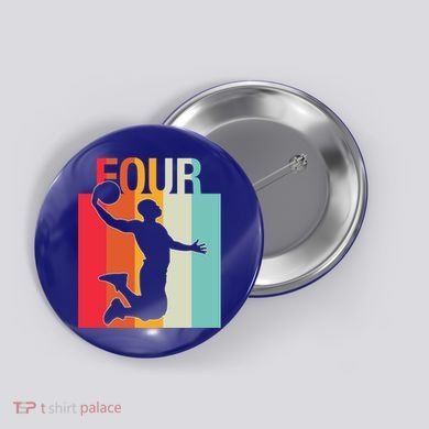 4th Birthday Basketball Two Year Old Birthday Gift Button