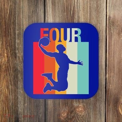 4th Birthday Basketball Two Year Old Birthday Gift Coaster