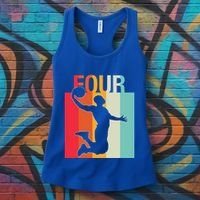 4th Birthday Basketball Two Year Old Birthday Gift Women's Tank Top thumb 3