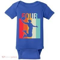 4th Birthday Basketball Two Year Old Birthday Gift Baby Bodysuit thumb 0
