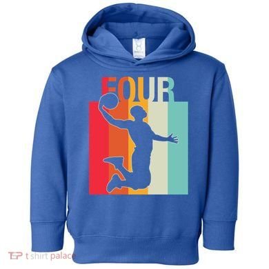 4th Birthday Basketball Two Year Old Birthday Gift Toddler Hoodie