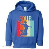 4th Birthday Basketball Two Year Old Birthday Gift Toddler Hoodie thumb 0