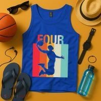 4th Birthday Basketball Two Year Old Birthday Gift Tank Top thumb 4
