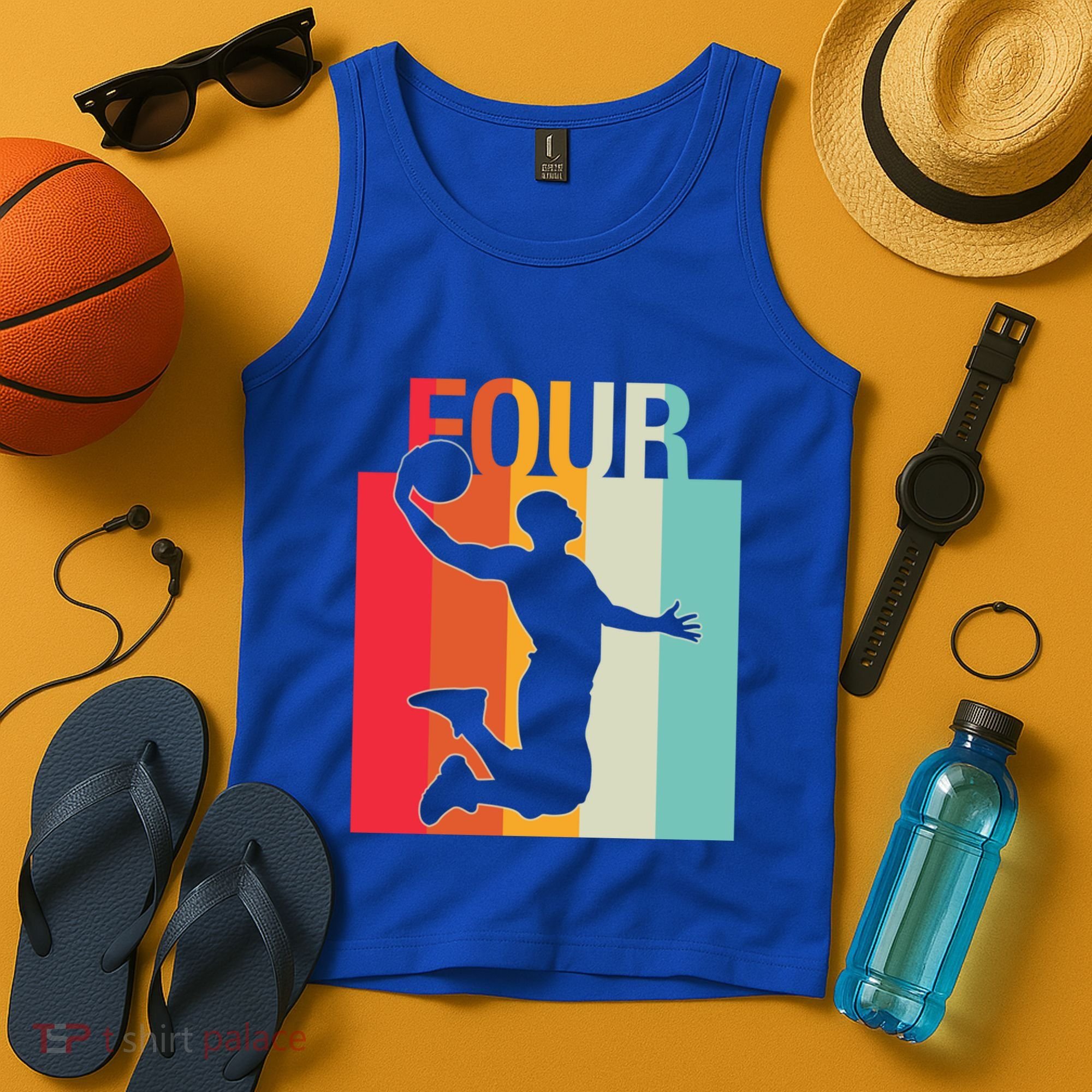 4th Birthday Basketball Two Year Old Birthday Gift Tank Top