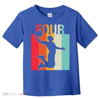 4th Birthday Basketball Two Year Old Birthday Gift Toddler T-Shirt