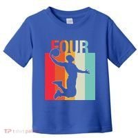 4th Birthday Basketball Two Year Old Birthday Gift Toddler T-Shirt thumb 0