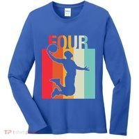 4th Birthday Basketball Two Year Old Birthday Gift Women's Long Sleeve Shirt thumb 0