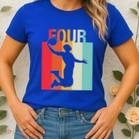 4th Birthday Basketball Two Year Old Birthday Gift Women's T-Shirt thumb 2