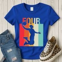 4th Birthday Basketball Two Year Old Birthday Gift Women's T-Shirt thumb 3