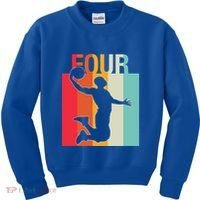 4th Birthday Basketball Two Year Old Birthday Gift Kids Sweatshirt thumb 0