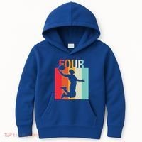 4th Birthday Basketball Two Year Old Birthday Gift Kids Hoodie thumb 0