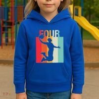 4th Birthday Basketball Two Year Old Birthday Gift Kids Hoodie thumb 3