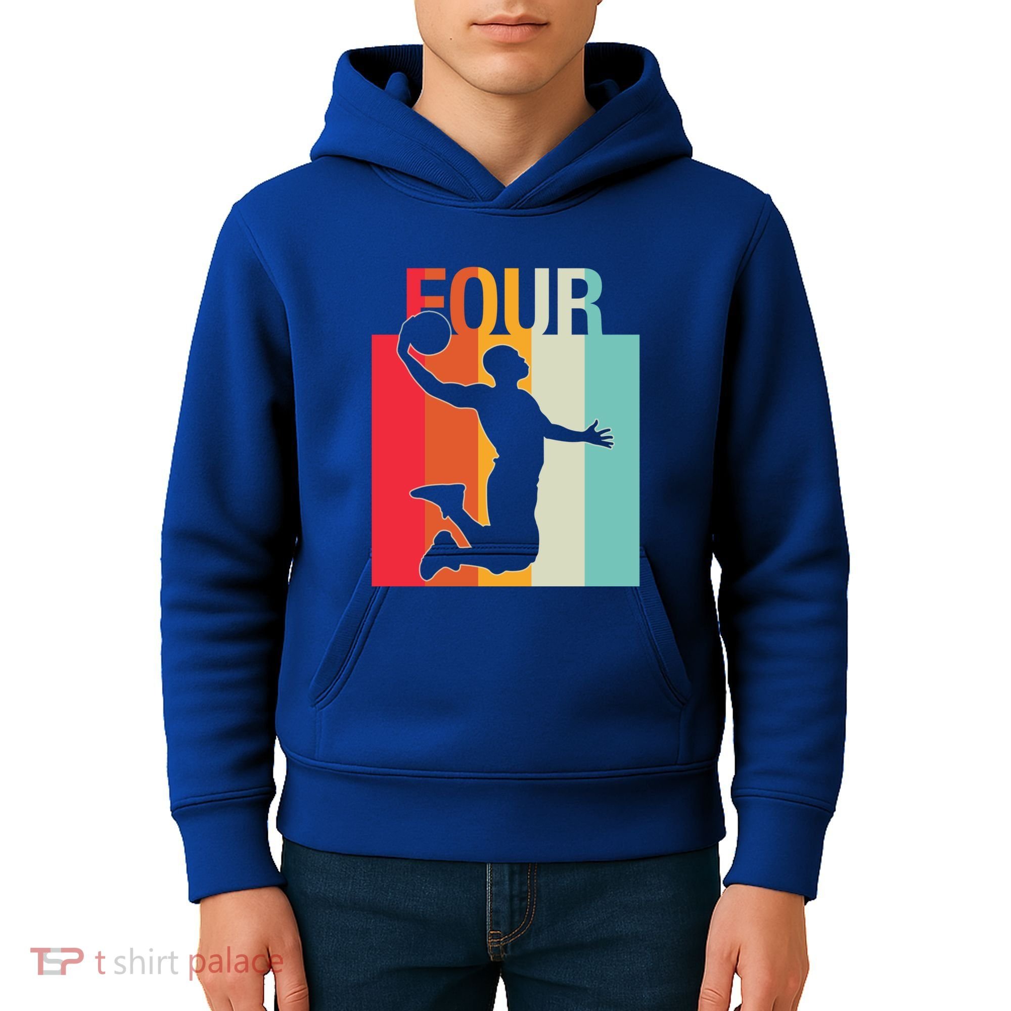 4th Birthday Basketball Two Year Old Birthday Gift Kids Hoodie