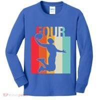4th Birthday Basketball Two Year Old Birthday Gift Kids Long Sleeve Shirt thumb 0