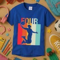 4th Birthday Basketball Two Year Old Birthday Gift Kids T-Shirt thumb 3