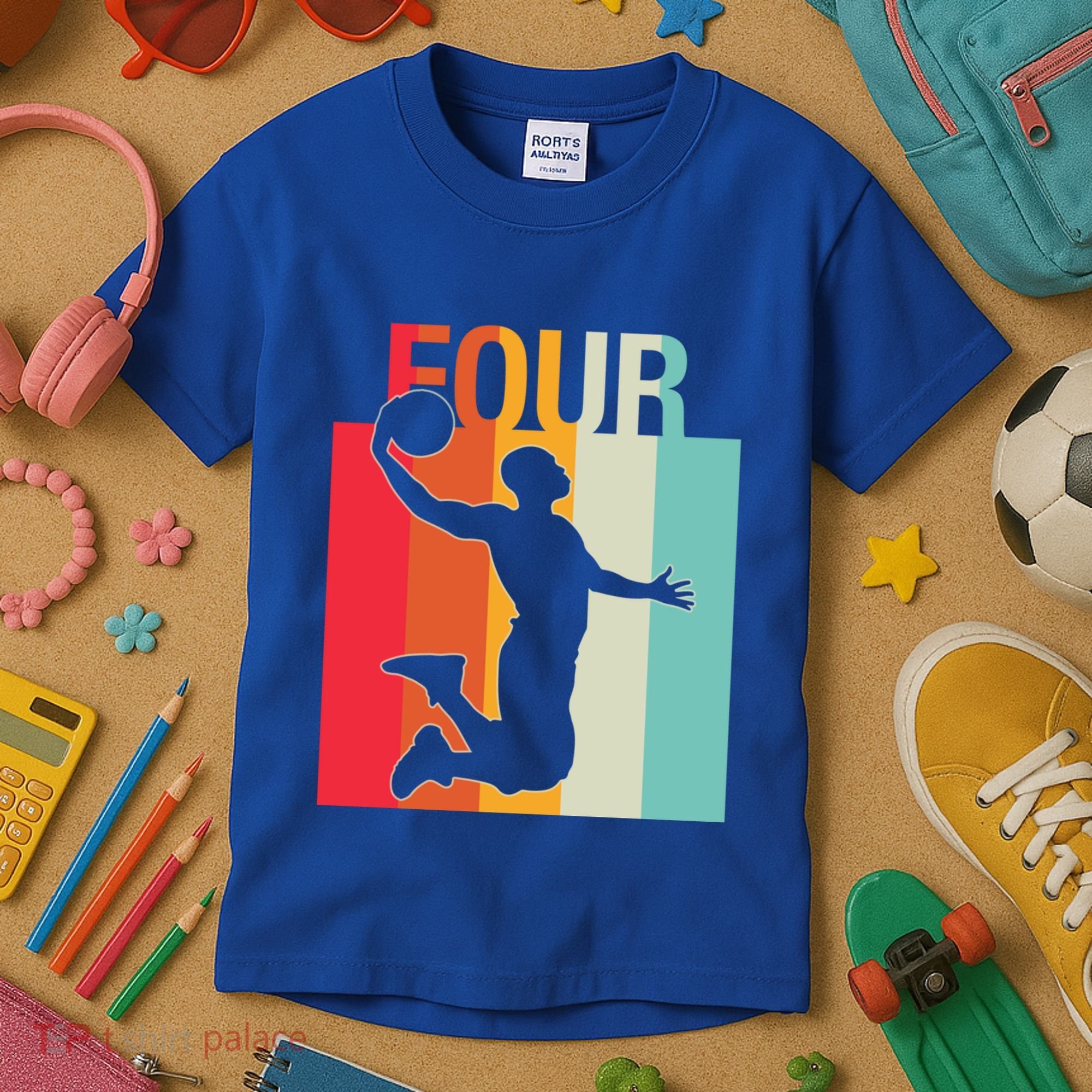 4th Birthday Basketball Two Year Old Birthday Gift Kids T-Shirt