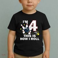 4th Birthday Bowling Im 4 This Is How I Roll Toddler T-Shirt thumb 2