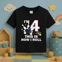 4th Birthday Bowling Im 4 This Is How I Roll Toddler T-Shirt thumb 3