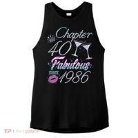 40th Birthday Chapter 40 Fabulous Since 1986 Rhinestones Diamonds Ladies PosiCharge Tri-Blend Wicking Tank thumb 0
