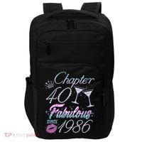 40th Birthday Chapter 40 Fabulous Since 1986 Rhinestones Diamonds Impact Tech Backpack thumb 0