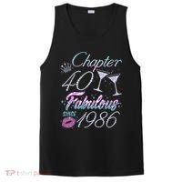 40th Birthday Chapter 40 Fabulous Since 1986 Rhinestones Diamonds PosiCharge Competitor Tank thumb 0
