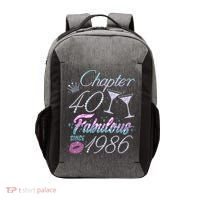 40th Birthday Chapter 40 Fabulous Since 1986 Rhinestones Diamonds Vector Backpack thumb 0
