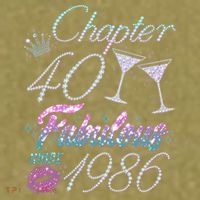 40th Birthday Chapter 40 Fabulous Since 1986 Rhinestones Diamonds Garment-Dyed Women's Muscle Tee thumb 6