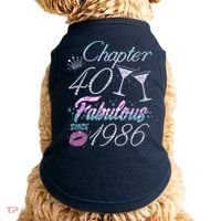 40th Birthday Chapter 40 Fabulous Since 1986 Rhinestones Diamonds Doggie Tank thumb 0