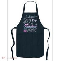 40th Birthday Chapter 40 Fabulous Since 1986 Rhinestones Diamonds Apron thumb 0
