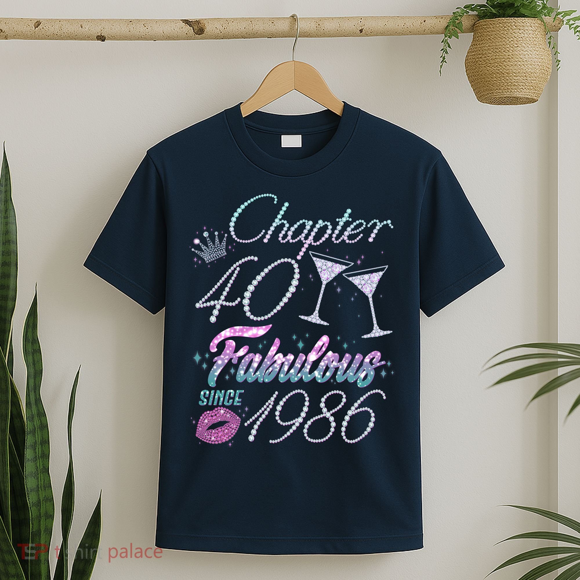 40th Birthday Chapter 40 Fabulous Since 1986 Rhinestones Diamonds T-Shirt
