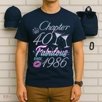 40th Birthday Chapter 40 Fabulous Since 1986 Rhinestones Diamonds T-Shirt thumb 6