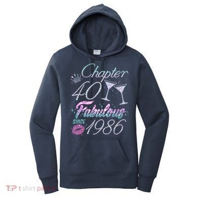40th Birthday Chapter 40 Fabulous Since 1986 Rhinestones Diamonds Women's Hoodie