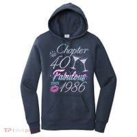 40th Birthday Chapter 40 Fabulous Since 1986 Rhinestones Diamonds Women's Hoodie thumb 0