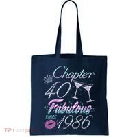 40th Birthday Chapter 40 Fabulous Since 1986 Rhinestones Diamonds Tote Bag thumb 0
