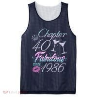 40th Birthday Chapter 40 Fabulous Since 1986 Rhinestones Diamonds Mesh Reversible Basketball Jersey Tank thumb 0