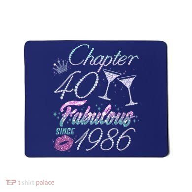 40th Birthday Chapter 40 Fabulous Since 1986 Rhinestones Diamonds Mousepad