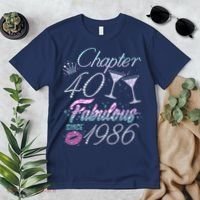 40th Birthday Chapter 40 Fabulous Since 1986 Rhinestones Diamonds Premium T-Shirt thumb 2