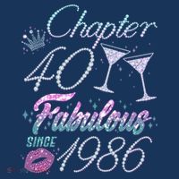 40th Birthday Chapter 40 Fabulous Since 1986 Rhinestones Diamonds Women's Tank Top thumb 5