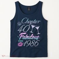 40th Birthday Chapter 40 Fabulous Since 1986 Rhinestones Diamonds Tank Top thumb 2