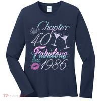 40th Birthday Chapter 40 Fabulous Since 1986 Rhinestones Diamonds Women's Long Sleeve Shirt thumb 0