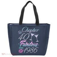 40th Birthday Chapter 40 Fabulous Since 1986 Rhinestones Diamonds Tote Bag thumb 0