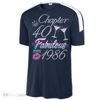 40th Birthday Chapter 40 Fabulous Since 1986 Rhinestones Diamonds Sport-Tek Competitor United Soccer Jersey thumb 2