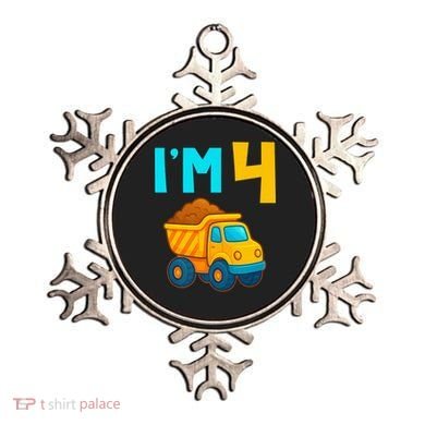 4th Birthday Cartoon Dump Toy Truck Construction I'M 4 Four Ornament