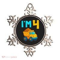 4th Birthday Cartoon Dump Toy Truck Construction I'M 4 Four Ornament thumb 0