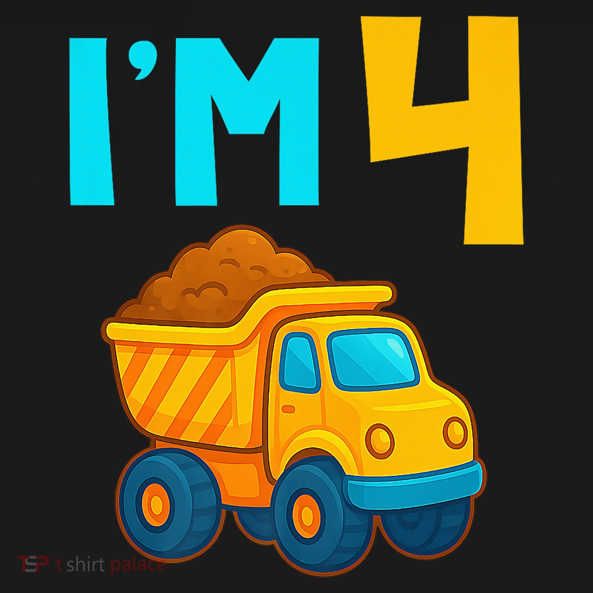 4th Birthday Cartoon Dump Toy Truck Construction I'M 4 Four Ornament
