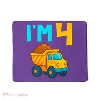 4th Birthday Cartoon Dump Toy Truck Construction I'M 4 Four Mousepad thumb 0